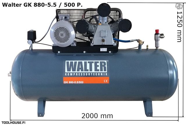 Kompressori,valurauta, 5,5kw Walter GK 880 7