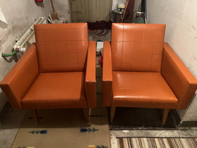 60-luvun Kerni-nojatuolit 2 kpl oranssiruskeat, Sohvat ja nojatuolit, Sisustus ja huonekalut, Skyl, Tori.fi