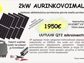2.2 kW aurinkojrjestelm asennettuna, Shktarvikkeet, Rakennustarvikkeet ja tykalut, Oulu, Tori.fi