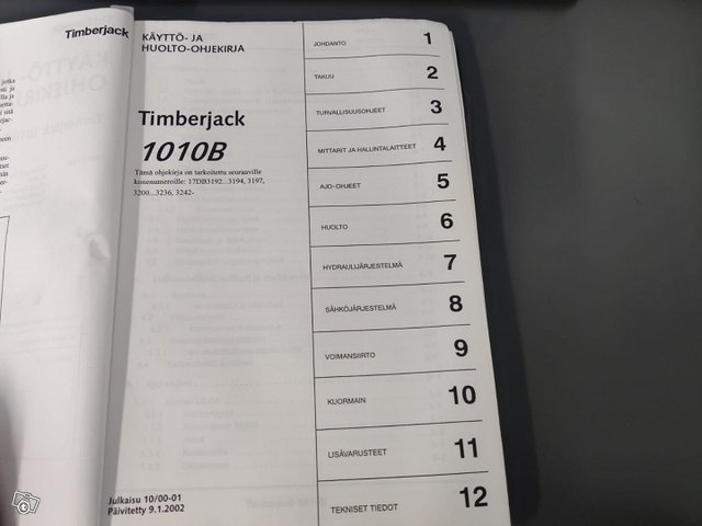 Timberjack 1010B kuormatraktorin ohjekirja 5