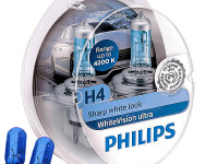 H4 Philips WhiteVision ULTRA 4200K +T10 W5W