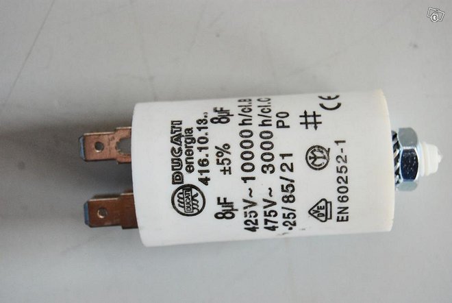 Kondensaattori 8µF +-5% Ducati energia 416.10.13 Kondensaattori 8µF +-5% Ducati energia 416.10.13
