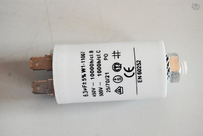 Kondensaattori 6,3µF +-5% W1-11007 450VAC 10000h/c Kondensaattori 6,3µF +-5% W1-11007 450VAC 10000h/c