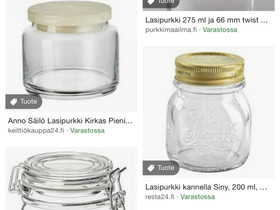 Kannellisia lasipurkkeja, Säilytysastiat ja rasiat, Keittiötarvikkeet ja astiat, Jyväskylä, Tori.fi Kannellisia lasipurkkeja, Säilytysastiat ja rasiat, Keittiötarvikkeet ja astiat, Jyväskylä, Tori.fi