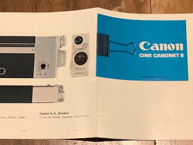 Canon Cine Canonet 8 esite, Muu valokuvaus, Kamerat ja valokuvaus, Hyvinkää, Tori.fi Canon Cine Canonet 8 esite, Muu valokuvaus, Kamerat ja valokuvaus, Hyvinkää, Tori.fi
