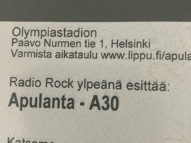 Apulanta A30 Olympiastadion, Keikat, konsertit ja tapahtumat, Matkat ja liput, Helsinki, Tori.fi Apulanta A30 Olympiastadion, Keikat, konsertit ja tapahtumat, Matkat ja liput, Helsinki, Tori.fi