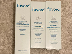 Favora Vahvistava -hoitolinjan tuotetrio, Kauneudenhoito ja kosmetiikka, Terveys ja hyvinvointi, Tampere, Tori.fi Favora Vahvistava -hoitolinjan tuotetrio, Kauneudenhoito ja kosmetiikka, Terveys ja hyvinvointi, Tampere, Tori.fi
