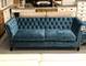 UUSI 3-istuttava sohva, sametti sininen POISTOALE