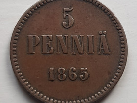 5 penni 1865, Rahat ja mitalit, Kerily, Rovaniemi, Tori.fi