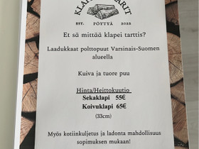 Polttopuita/ Klapeja, Palvelut, Masku, Tori.fi Polttopuita/ Klapeja, Palvelut, Masku, Tori.fi