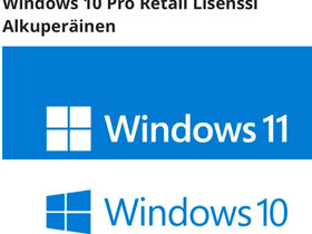 Windows 10/11Pro/Home Retail Lisenssi Alkuperäinen, Tietokoneohjelmat, Tietokoneet ja lisälaitteet, Vantaa, Tori.fi