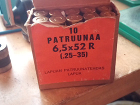 Lapua 6,5X52R patruuna, Aseet ja patruunat, Metsästys ja kalastus, Hailuoto, Tori.fi Lapua 6,5X52R patruuna, Aseet ja patruunat, Metsästys ja kalastus, Hailuoto, Tori.fi