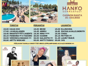 Hanko Sommarfest perjantain liput, 4 kpl, Keikat, konsertit ja tapahtumat, Matkat ja liput, Jyväskylä, Tori.fi Hanko Sommarfest perjantain liput, 4 kpl, Keikat, konsertit ja tapahtumat, Matkat ja liput, Jyväskylä, Tori.fi