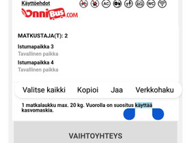 Onnibusliput kahdelle 28.5. Imatra-Tampere, Matkat, risteilyt ja lentoliput, Matkat ja liput, Ruokolahti, Tori.fi Onnibusliput kahdelle 28.5. Imatra-Tampere, Matkat, risteilyt ja lentoliput, Matkat ja liput, Ruokolahti, Tori.fi