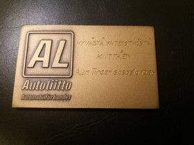 Autoliiton plaketti vuodelta 1986, Rahat ja mitalit, Keräily, Ylöjärvi, Tori.fi Autoliiton plaketti vuodelta 1986, Rahat ja mitalit, Keräily, Ylöjärvi, Tori.fi