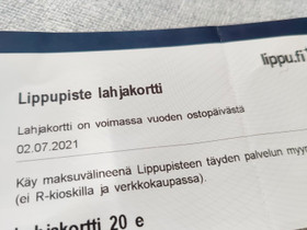 Lippupisteen lahjakortti, Keikat, konsertit ja tapahtumat, Matkat ja liput, Turku, Tori.fi