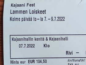 Lammen Loiskeet 2022, 3 pv lippu, Keikat, konsertit ja tapahtumat, Matkat ja liput, Kajaani, Tori.fi