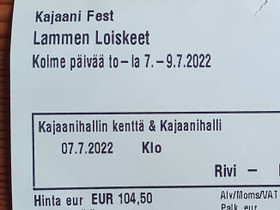 Lammen Loiskeet 2022, 3 pv lippu, Keikat, konsertit ja tapahtumat, Matkat ja liput, Kajaani, Tori.fi Lammen Loiskeet 2022, 3 pv lippu, Keikat, konsertit ja tapahtumat, Matkat ja liput, Kajaani, Tori.fi
