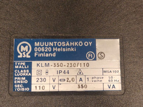 110 V muuntaja 400 VA, Muut koneet ja tarvikkeet, Työkoneet ja kalusto, Helsinki, Tori.fi 110 V muuntaja 400 VA, Muut koneet ja tarvikkeet, Työkoneet ja kalusto, Helsinki, Tori.fi
