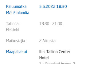 Tallinan viikonloppu matka kahdelle, Matkat, risteilyt ja lentoliput, Matkat ja liput, Helsinki, Tori.fi Tallinan viikonloppu matka kahdelle, Matkat, risteilyt ja lentoliput, Matkat ja liput, Helsinki, Tori.fi