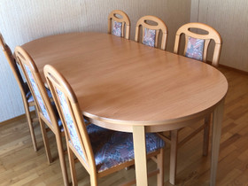 Pöytä ja kuusi tuolia, Pöydät ja tuolit, Sisustus ja huonekalut, Rauma, Tori.fi