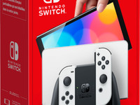 Nintendo Switch OLED pelikonsoli + valkoiset Joy-C