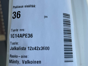 Jalkalista valkoinen mänty 12x42x3600 6kpl, Ikkunat, ovet ja lattiat, Rakennustarvikkeet ja työkalut, Helsinki, Tori.fi