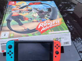 Nintendo Switch + Ringfit adventure + 3 peliä, Pelikonsolit ja pelaaminen, Viihde-elektroniikka, Akaa, Tori.fi