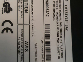 Bose Lifestyle SA2 vahvistin, Kotiteatterit ja DVD-laitteet, Viihde-elektroniikka, Tuusula, Tori.fi Bose Lifestyle SA2 vahvistin, Kotiteatterit ja DVD-laitteet, Viihde-elektroniikka, Tuusula, Tori.fi