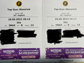 Elokuvaliput Finnkinoon 29.5. Top Gun: Maverick, Keikat, konsertit ja tapahtumat, Matkat ja liput, Porvoo, Tori.fi Elokuvaliput Finnkinoon 29.5. Top Gun: Maverick, Keikat, konsertit ja tapahtumat, Matkat ja liput, Porvoo, Tori.fi