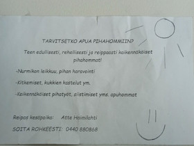 Apua pihahommiin, Palvelut, Mikkeli, Tori.fi Apua pihahommiin, Palvelut, Mikkeli, Tori.fi