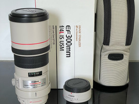 Canon EF 300 f/4L IS USM + extender, Objektiivit, Kamerat ja valokuvaus, Helsinki, Tori.fi