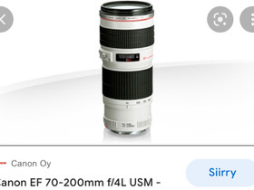 Canon 70-200mm f/4L USM, Objektiivit, Kamerat ja valokuvaus, Äänekoski, Tori.fi Canon 70-200mm f/4L USM, Objektiivit, Kamerat ja valokuvaus, Äänekoski, Tori.fi