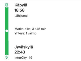 Junalippu Helsinki-Jyväskylä su 3.7, Matkat, risteilyt ja lentoliput, Matkat ja liput, Jyväskylä, Tori.fi Junalippu Helsinki-Jyväskylä su 3.7, Matkat, risteilyt ja lentoliput, Matkat ja liput, Jyväskylä, Tori.fi