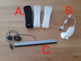 Wii-ohjaimia ja SensorBar (10-21e/kpl), Pelikonsolit ja pelaaminen, Viihde-elektroniikka, Ylöjärvi, Tori.fi