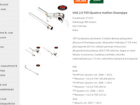 VAG 2.0 TSFI Quattro mallien downpipe, Lisävarusteet ja autotarvikkeet, Auton varaosat ja tarvikkeet, Raisio, Tori.fi VAG 2.0 TSFI Quattro mallien downpipe, Lisävarusteet ja autotarvikkeet, Auton varaosat ja tarvikkeet, Raisio, Tori.fi