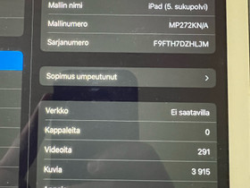 IPad Wi-Fi + cellular 128 Gt 5. sukupolvi, Tabletit, Tietokoneet ja lisälaitteet, Kangasala, Tori.fi IPad Wi-Fi + cellular 128 Gt 5. sukupolvi, Tabletit, Tietokoneet ja lisälaitteet, Kangasala, Tori.fi