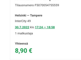 Junalippu, Matkat, risteilyt ja lentoliput, Matkat ja liput, Tampere, Tori.fi