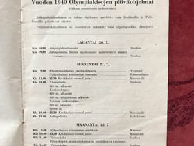 XII Olympiakisat Helsingissä 1940, Muu keräily, Keräily, Mustasaari, Tori.fi