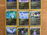 Lohikäärmetyypin Pokémon-keräilykortteja (9kpl)