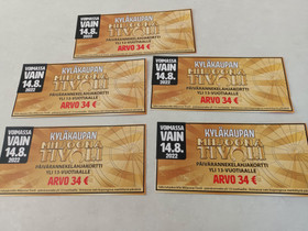 Kyläkaupan miljoonativolilippuja 5kpl, Keikat, konsertit ja tapahtumat, Matkat ja liput, Laukaa, Tori.fi Kyläkaupan miljoonativolilippuja 5kpl, Keikat, konsertit ja tapahtumat, Matkat ja liput, Laukaa, Tori.fi