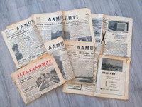 1950-luvun Aamulehtiä ja Ilta-Sanomat