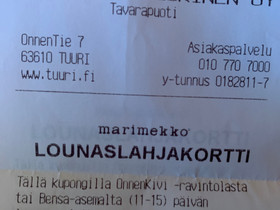 Lahjakortti lounas Tuuri keskinen, Matkat, risteilyt ja lentoliput, Matkat ja liput, Jyväskylä, Tori.fi Lahjakortti lounas Tuuri keskinen, Matkat, risteilyt ja lentoliput, Matkat ja liput, Jyväskylä, Tori.fi