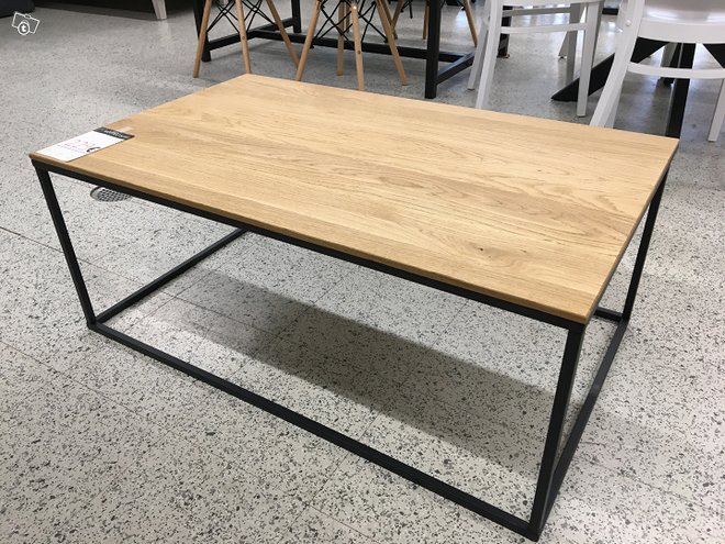 Uusi Sohvapöytä tammi/musta 100x60cm - Mööpeli ...