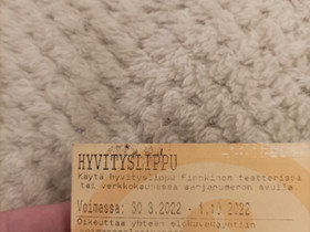 Finnkino leffalippu voimassa 1.10.2022, Keikat, konsertit ja tapahtumat, Matkat ja liput, Vantaa, Tori.fi Finnkino leffalippu voimassa 1.10.2022, Keikat, konsertit ja tapahtumat, Matkat ja liput, Vantaa, Tori.fi
