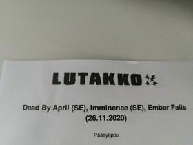 4.10. -22 Dead By April Lutakko, 6kpl, Keikat, konsertit ja tapahtumat, Matkat ja liput, Äänekoski, Tori.fi