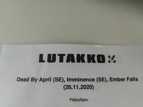 4.10. -22 Dead By April Lutakko, 6kpl, Keikat, konsertit ja tapahtumat, Matkat ja liput, Äänekoski, Tori.fi 4.10. -22 Dead By April Lutakko, 6kpl, Keikat, konsertit ja tapahtumat, Matkat ja liput, Äänekoski, Tori.fi