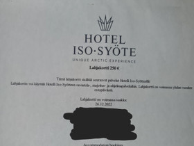 Lahjakortti Hotel Iso-Syöte 250e, Matkat, risteilyt ja lentoliput, Matkat ja liput, Oulu, Tori.fi