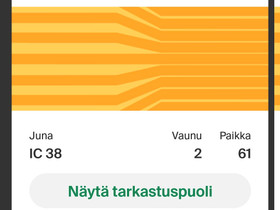 Oulu - Helsinki junaliput, Matkat, risteilyt ja lentoliput, Matkat ja liput, Oulu, Tori.fi Oulu - Helsinki junaliput, Matkat, risteilyt ja lentoliput, Matkat ja liput, Oulu, Tori.fi