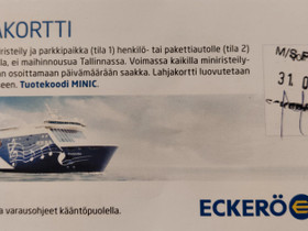 Eckerö Line lahjakortti, Matkat, risteilyt ja lentoliput, Matkat ja liput, Vantaa, Tori.fi Eckerö Line lahjakortti, Matkat, risteilyt ja lentoliput, Matkat ja liput, Vantaa, Tori.fi